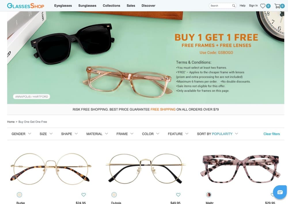 精選台灣電商優惠推介：GlassesShop：眼鏡買一送一優惠碼＞馬上獲得詳情！